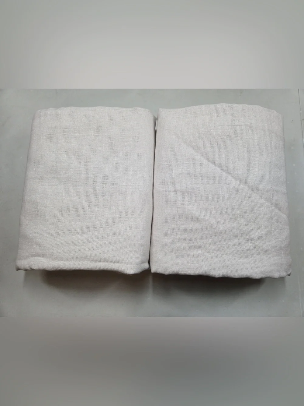 QUINCE Set 2 48x84 Heavyweight European Linen Blackout Curtains Cloud 0204